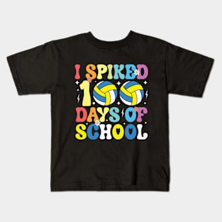 I Spiked 100 Days of School Volleyball Retro Teacher Student Kids T-Shirt